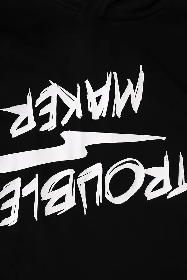 Джемпер трикотажный для мальчиков (футболка с капюшоном) PLAYTODAY, черный - фото 2