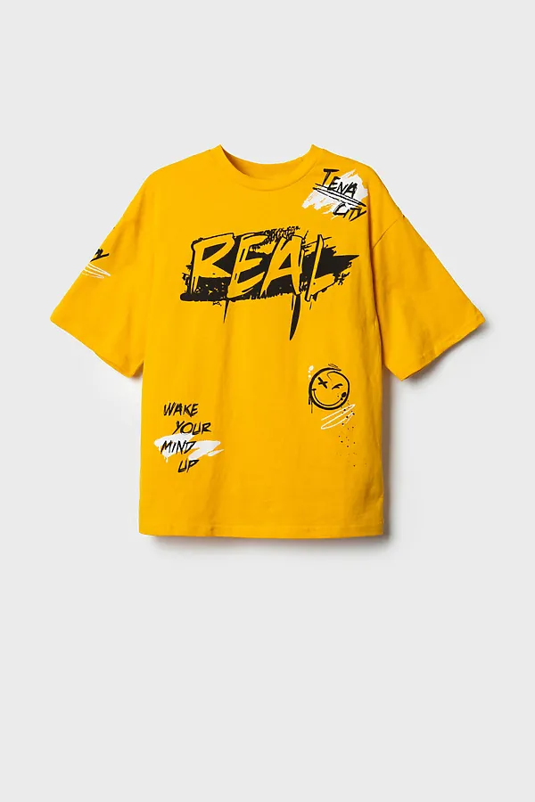 Фуфайка трикотажная для мальчиков (футболка) PLAYTODAY, оранжевый - фото 2