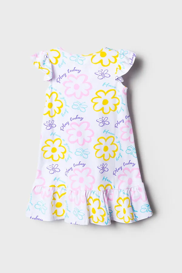 Сорочка ночная трикотажная для девочек PLAYTODAY, разноцветный - фото 2