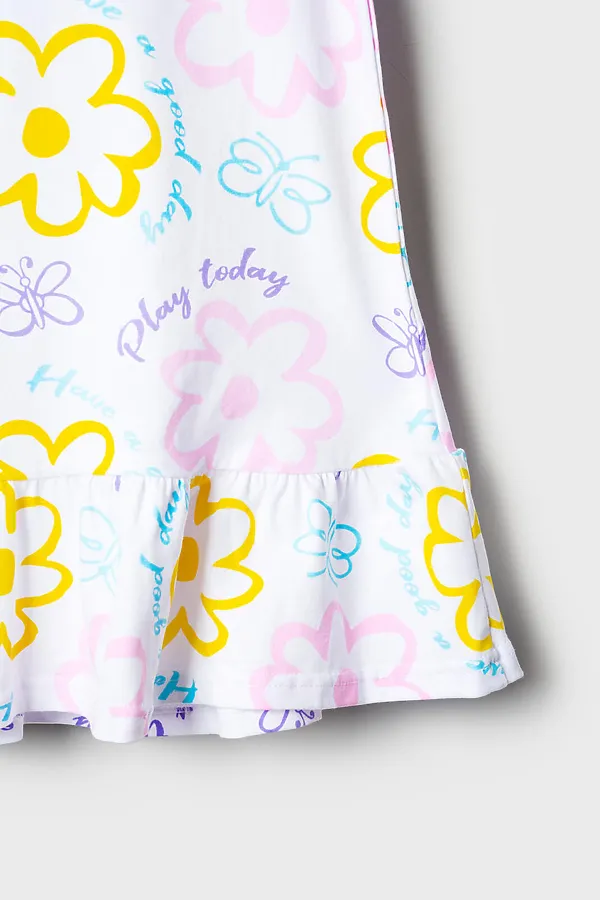 Сорочка ночная трикотажная для девочек PLAYTODAY, разноцветный - фото 2