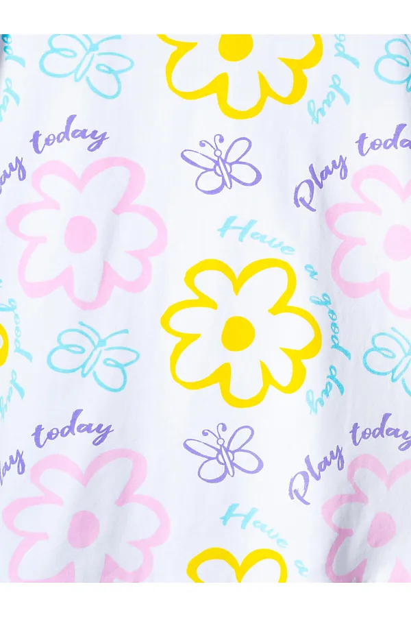 Сорочка ночная трикотажная для девочек PLAYTODAY, разноцветный - фото 2