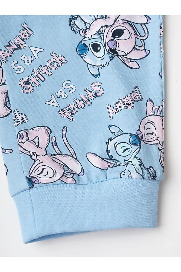 Пижама трикотажная для девочек PLAYTODAY, голубой,светло-розовый - фото 2