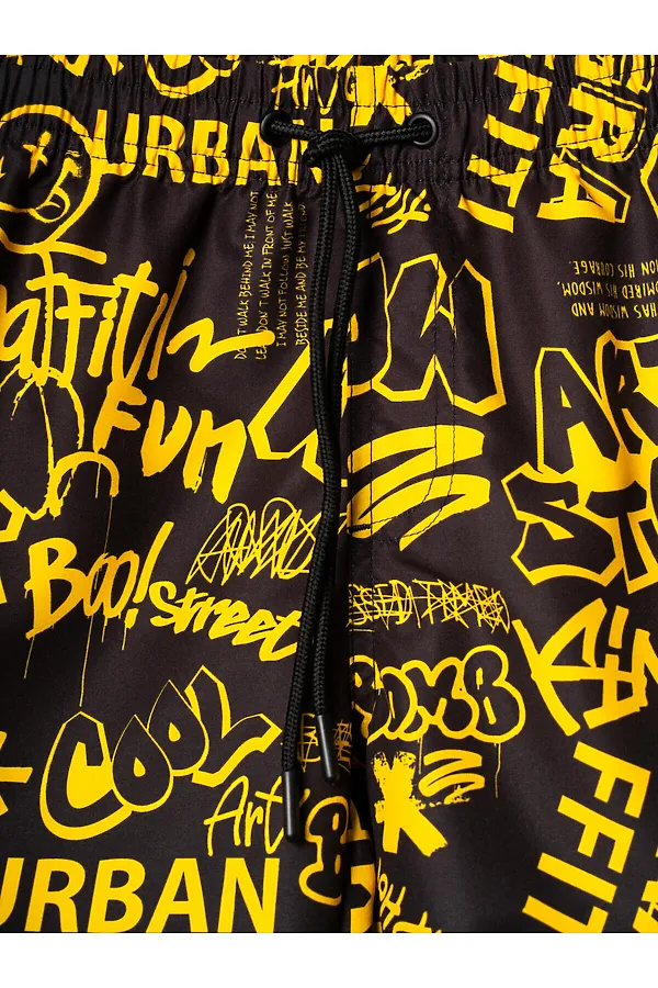 Шорты текстильные плавательные для мальчиков, длинные PLAYTODAY, жёлтый,черный - фото 2