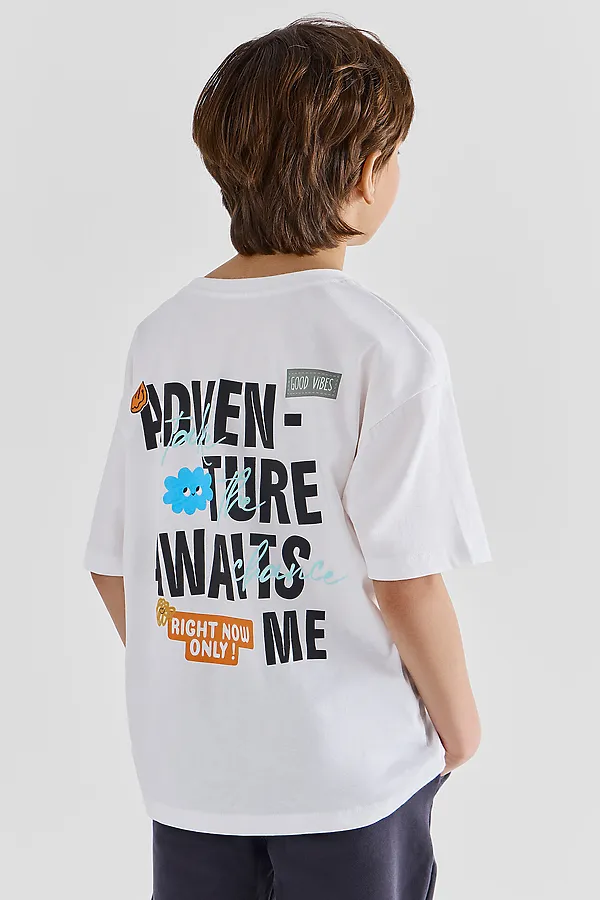 Футболка для мальчиков MARK FORMELLE, белый +печать4 - фото 2