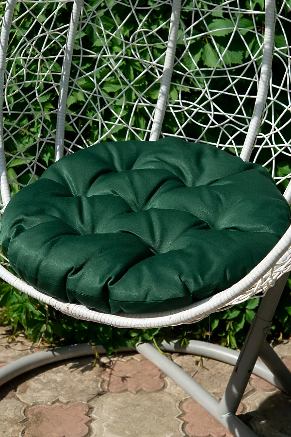 Подушка декоративная круглая на кресло 60 см, Грета(20%хл, 80%п/э), файбер, пакет с пл ручкой, ВО НАТАЛИ, темно-зеленый - фото 2