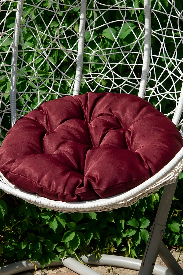 Подушка декоративная круглая на кресло 60 см, Грета(20%хл, 80%п/э), файбер, пакет с пл ручкой, ВО НАТАЛИ, бордовый - фото 2