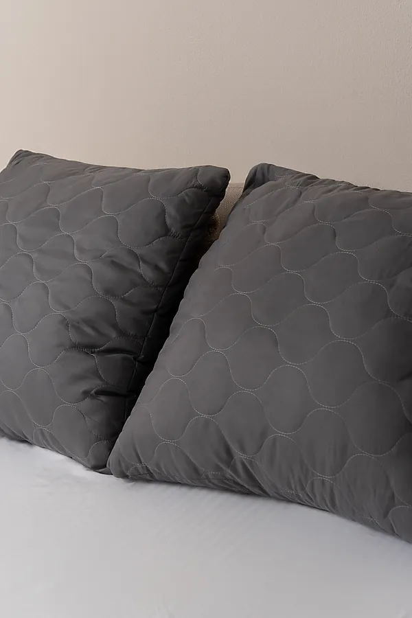 Подушка стеганая файбер м/ф 550гр(пакет)(Н) НАТАЛИ, темно серый - фото 2