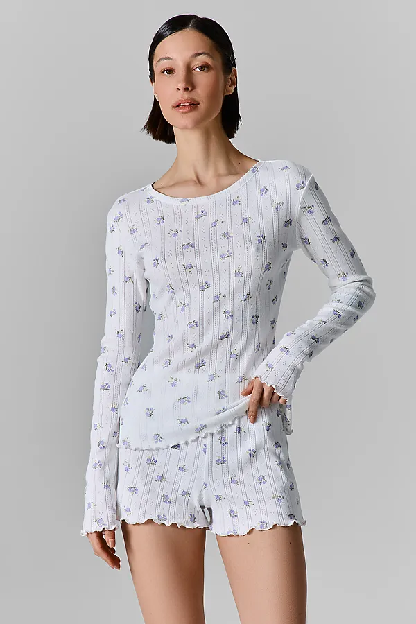 Комплект женский (джемпер, шорты) MARK FORMELLE, цветы на белом1 - фото 2