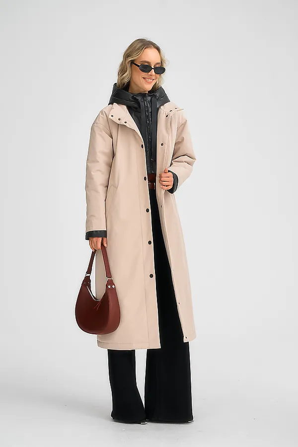 Плащ утепленный HOOPS, бежевый - фото 2