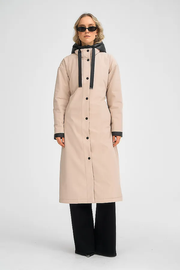 Плащ утепленный HOOPS, бежевый - фото 2