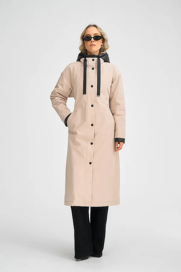 Плащ утепленный HOOPS, бежевый - фото 2