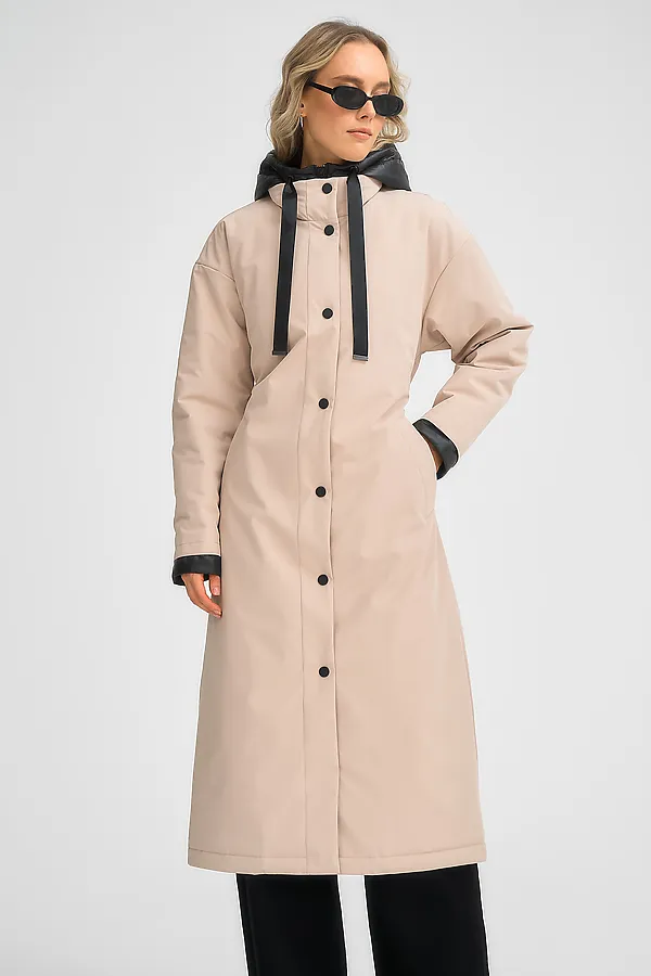 Плащ утепленный HOOPS, бежевый - фото 2