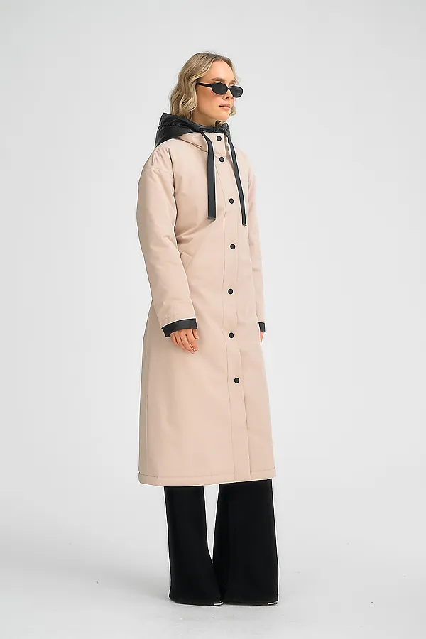 Плащ утепленный HOOPS, бежевый - фото 2