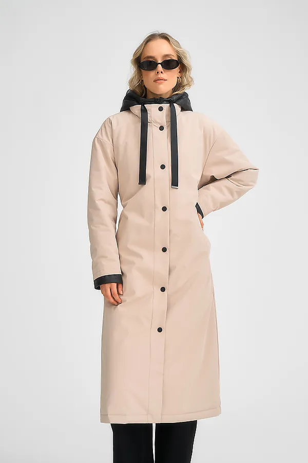 Плащ утепленный HOOPS, бежевый - фото 2