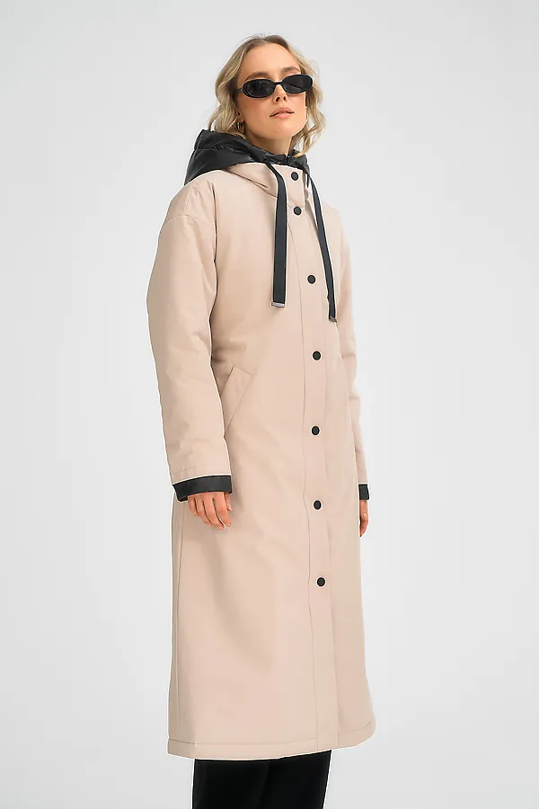 Плащ утепленный HOOPS, бежевый - фото 2