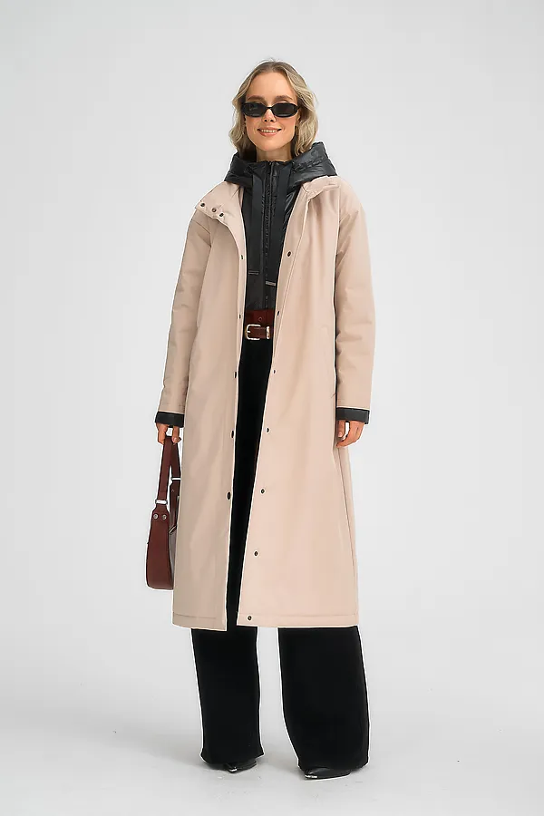 Плащ утепленный HOOPS, бежевый - фото 2