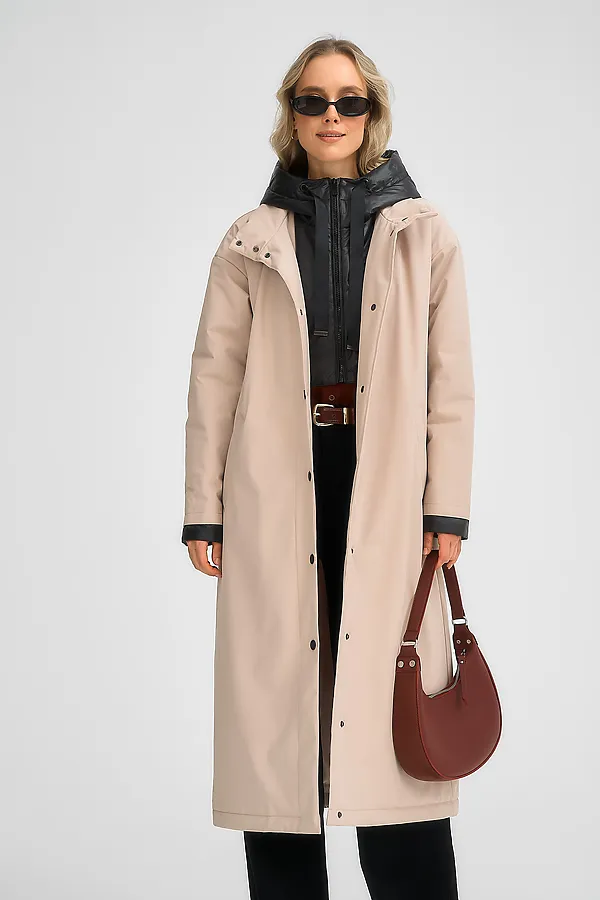 Плащ утепленный HOOPS, бежевый - фото 2