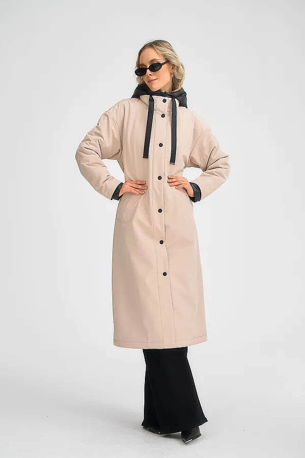 Плащ утепленный HOOPS, бежевый - фото 2