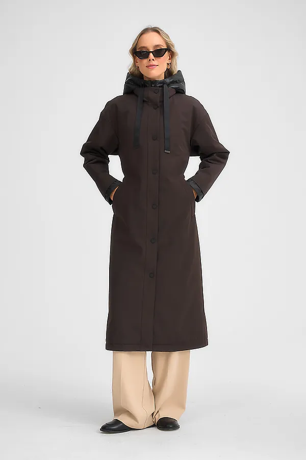 Плащ утепленный HOOPS, коричневый - фото 2