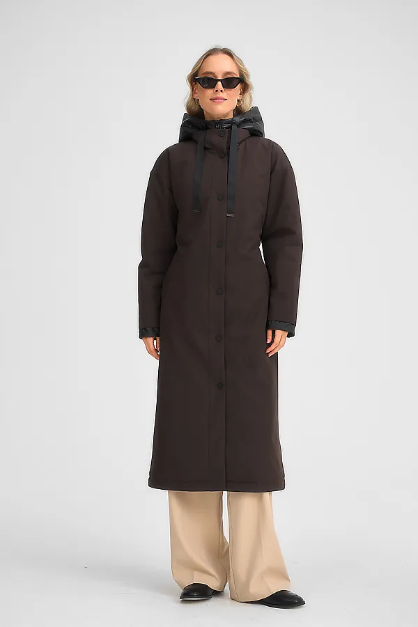 Плащ утепленный HOOPS, коричневый - фото 2