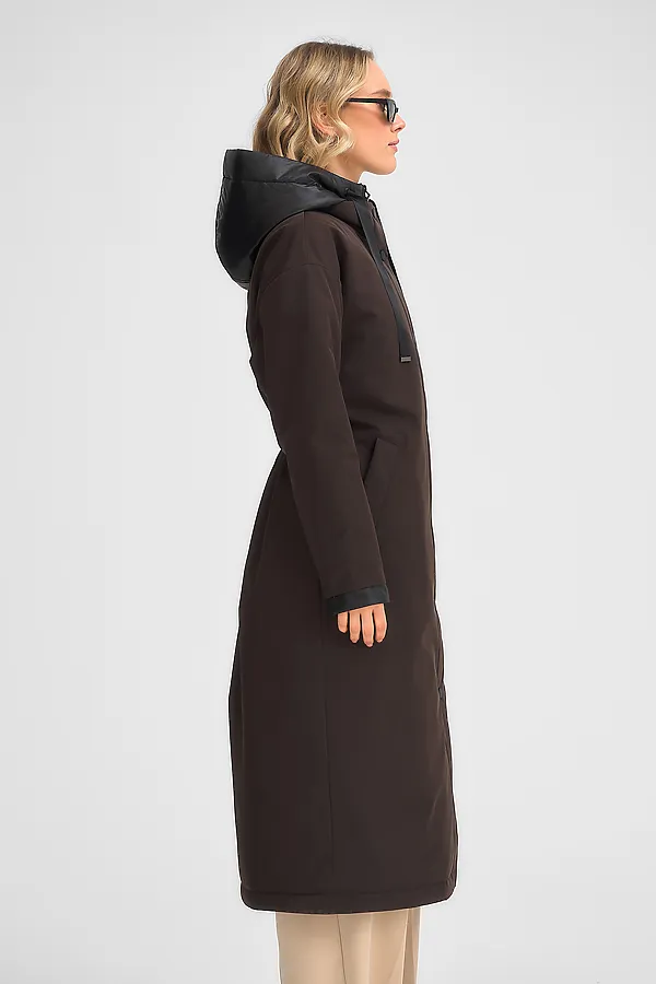 Плащ утепленный HOOPS, коричневый - фото 2