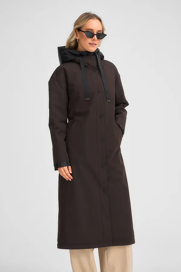 Плащ утепленный HOOPS, коричневый - фото 2