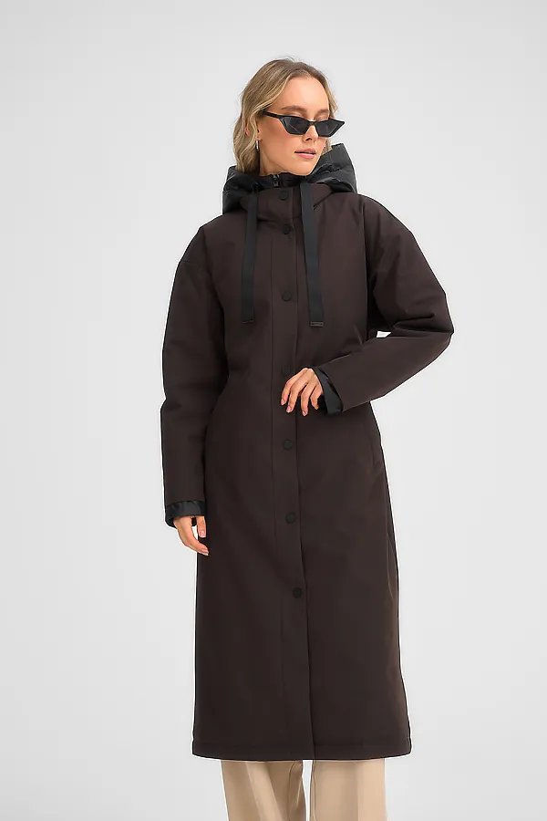 Плащ утепленный HOOPS, коричневый - фото 2