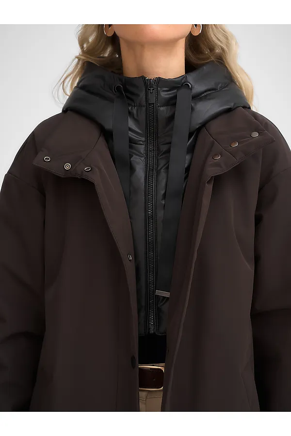 Плащ утепленный HOOPS, коричневый - фото 2