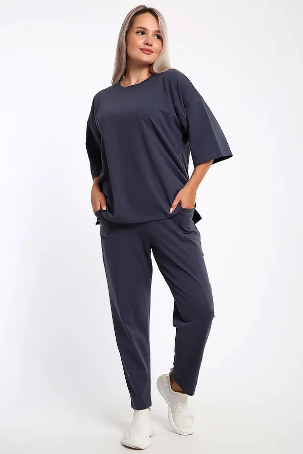 Костюм с брюками 653 НАТАЛИ, серый - фото 2