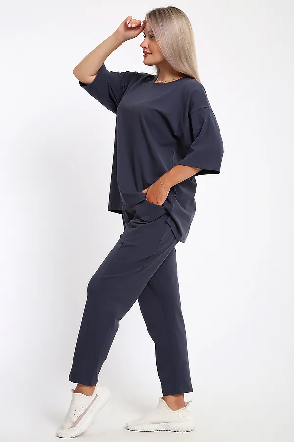 Костюм с брюками 653 НАТАЛИ, серый - фото 2