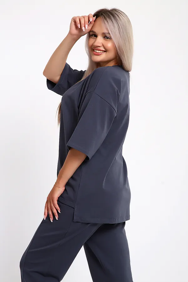 Костюм с брюками 653 НАТАЛИ, серый - фото 2