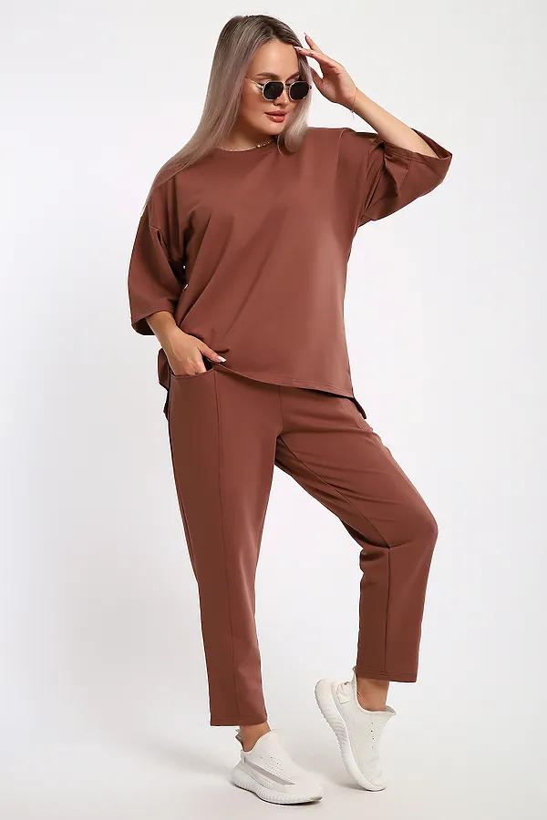 Костюм с брюками 651 НАТАЛИ, шоколадный - фото 2