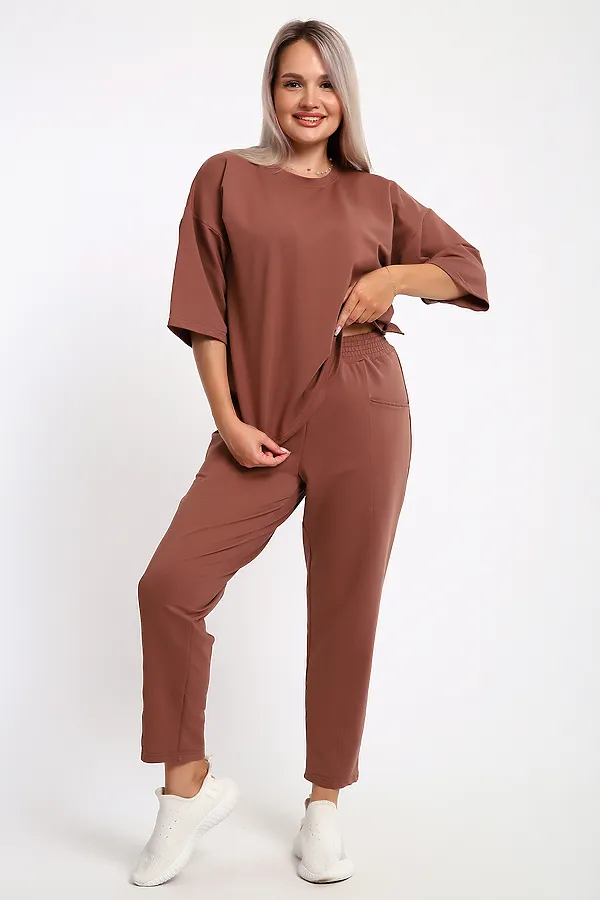 Костюм с брюками 651 НАТАЛИ, шоколадный - фото 2