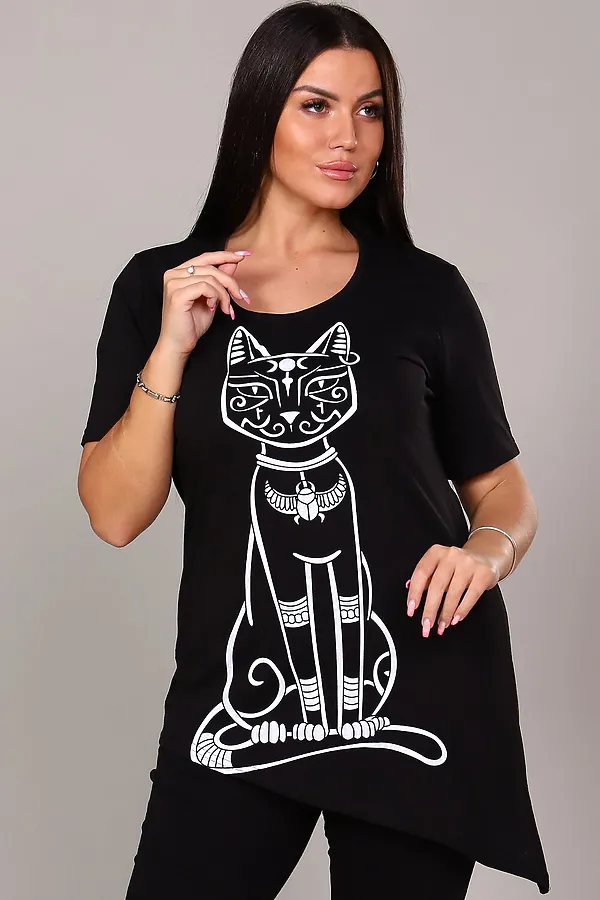 Туника ТН7 Кошка НАТАЛИ, черный - фото 2