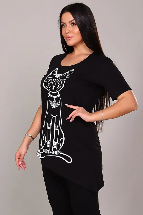 Туника ТН7 Кошка НАТАЛИ, черный - фото 2