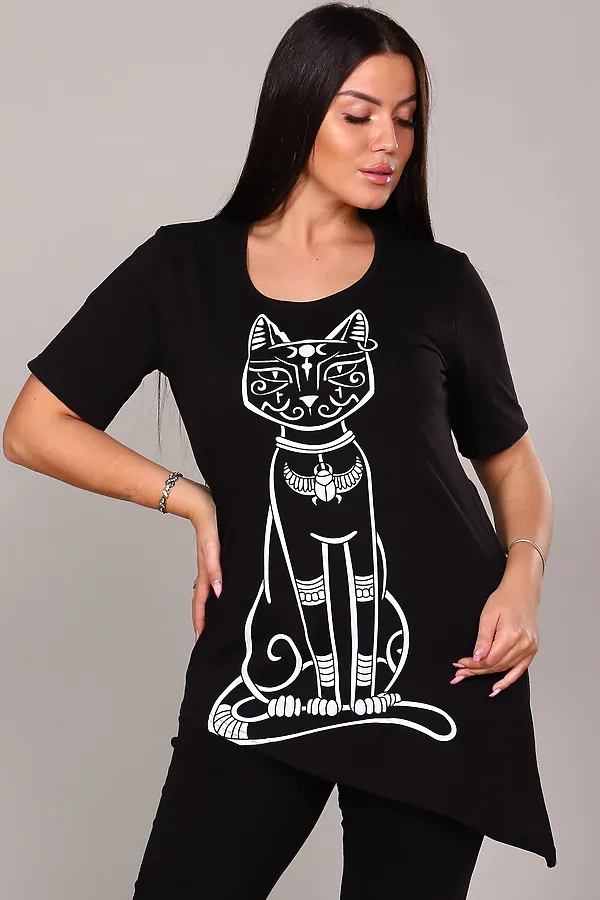 Туника ТН7 Кошка НАТАЛИ, черный - фото 2