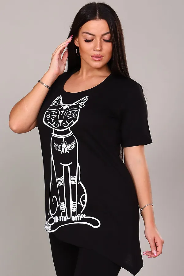Туника ТН7 Кошка НАТАЛИ, черный - фото 2