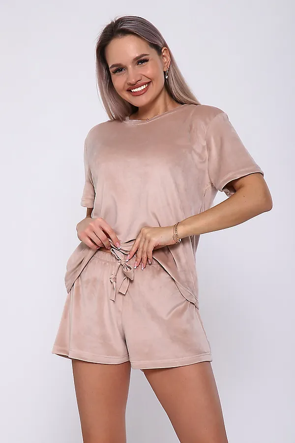 Пижама с шортами 668 НАТАЛИ, бежевый - фото 2