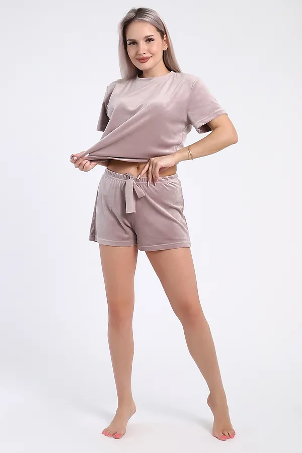 Пижама с шортами 668 НАТАЛИ, капучино - фото 2