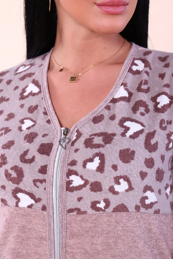 Халат 503 махровый Лео НАТАЛИ, кофе - фото 2