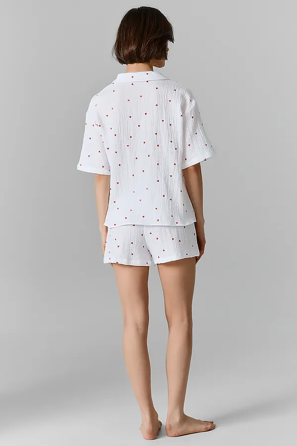 Костюм женский (жакет, шорты) MARK FORMELLE, сердечки на белом - фото 2