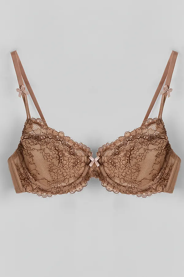 Бюстгальтер женский MARK FORMELLE, цветы на телесном - фото 2