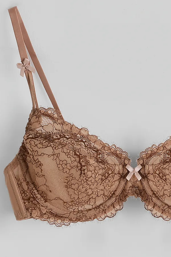 Бюстгальтер женский MARK FORMELLE, цветы на телесном - фото 2
