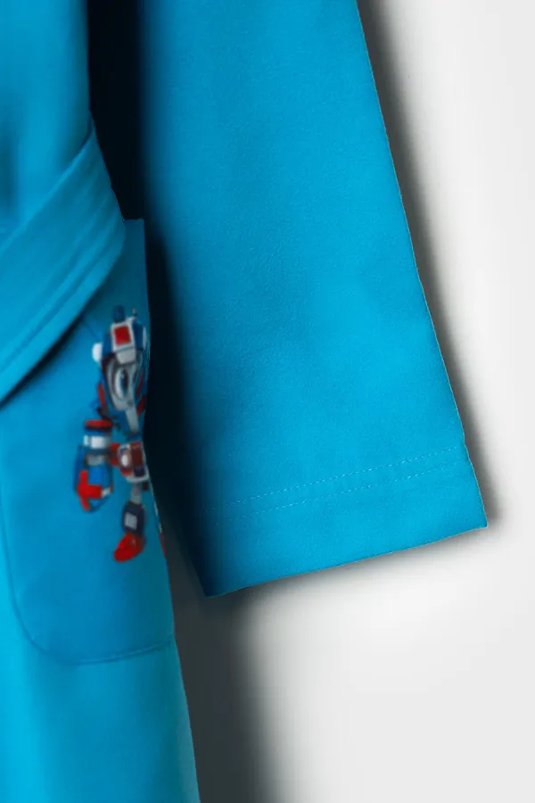 Халат текстильный для мальчиков PLAYTODAY, ярко-синий - фото 2