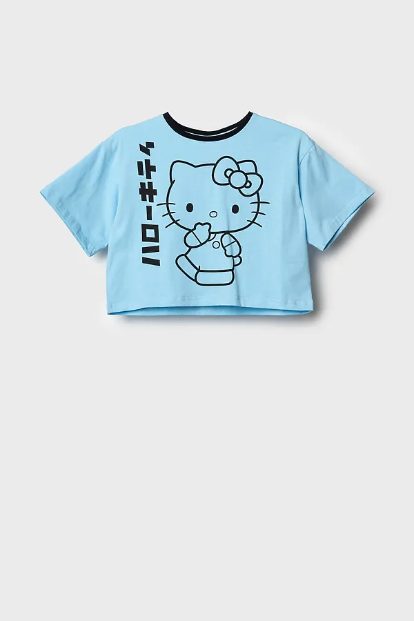 Фуфайка трикотажная для девочек (футболка) PLAYTODAY, голубой - фото 2