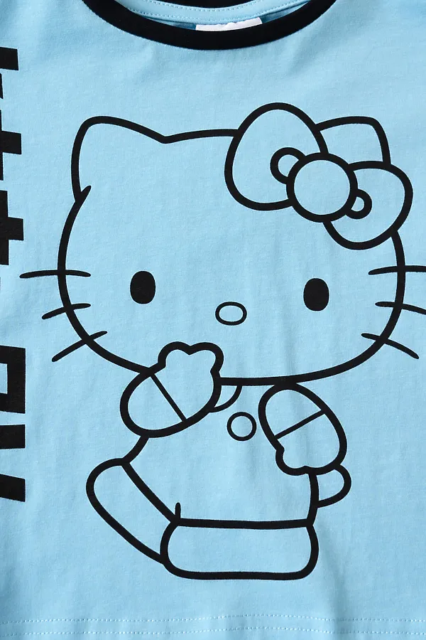 Фуфайка трикотажная для девочек (футболка) PLAYTODAY, голубой - фото 2