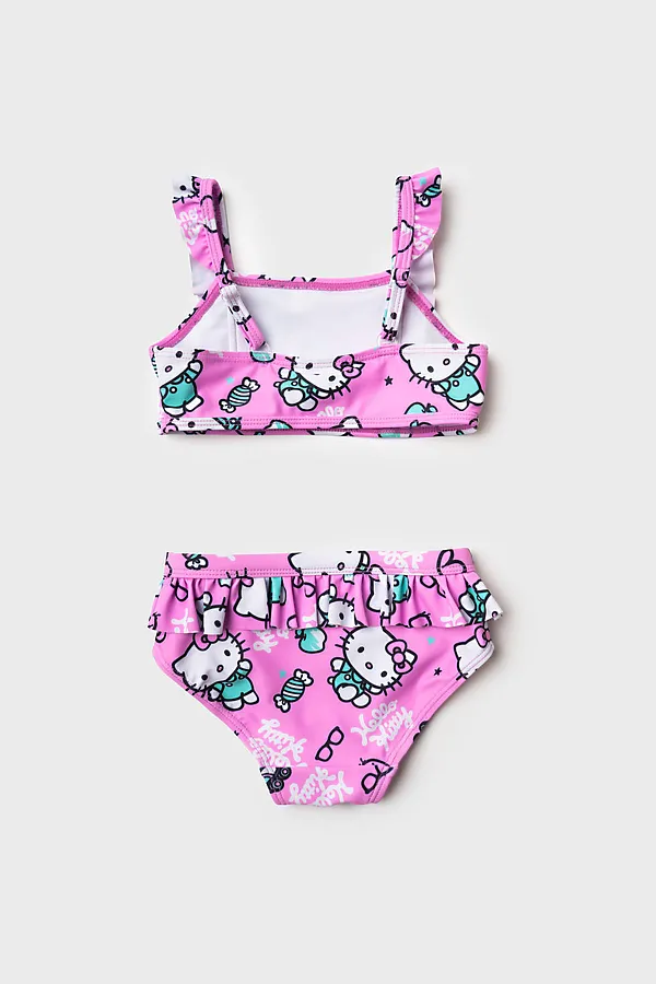 Купальный костюм детский трикотажный для девочек PLAYTODAY, разноцветный - фото 2