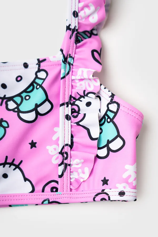 Купальный костюм детский трикотажный для девочек PLAYTODAY, разноцветный - фото 2