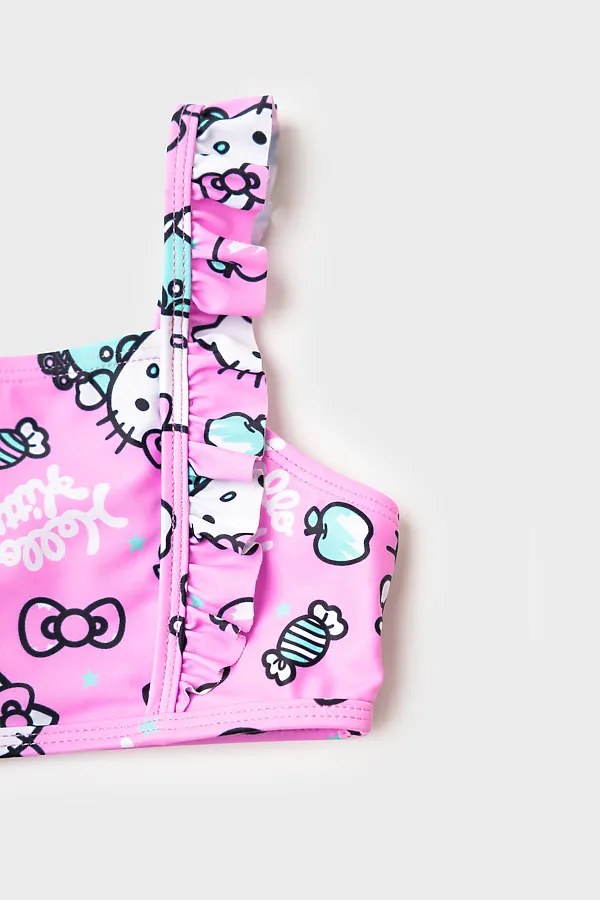 Купальный костюм трикотажный для девочек PLAYTODAY, разноцветный - фото 2