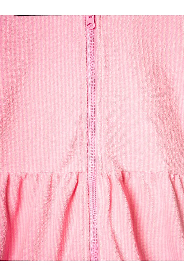Халат трикотажный для девочек PLAYTODAY, розовый,светло-розовый - фото 2